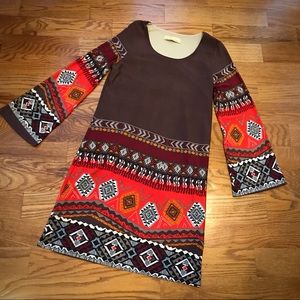 How Very Loved brand dress with Aztec print